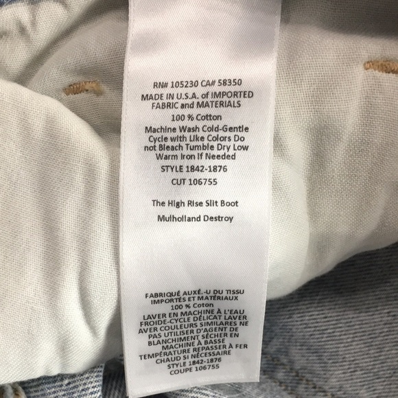 Current / Elliot The High Rise Slit Boot Jean Women’s Size 31 Long NEW - Picture 15 of 15